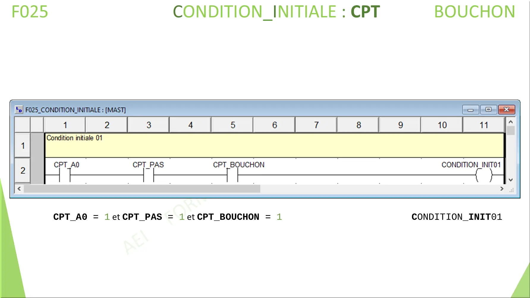 ST CONDITION_INITIALE : CPT